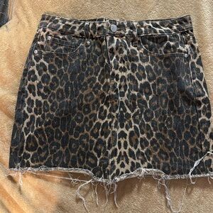 Cheetah jean skirt